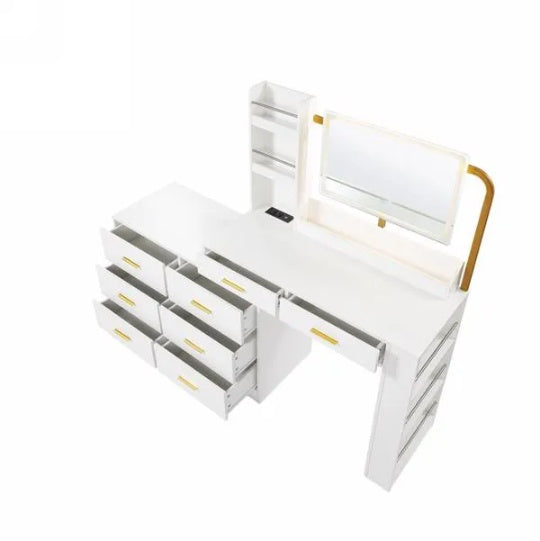 Modern White 8-Drawer Dresser For Bedroom - Ample Storage Wide Chest Of Drawers, Sturdy & Safe