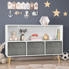 Children's Bookcase With Foldable Fabric Drawers, Children's Book Display, Toy Storage