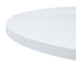 A Modern Minimalist Circular Table With A Diameter Of 33.3 Inches, An Elegant And Practical Choice.White Marble Textured Pattern Desktop, Paired With Uniquely Shaped Metal Leg.