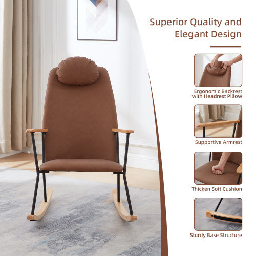 Modern Rocking Chair Comfortable Side Chair For Nursery, Bedroom, Living Room