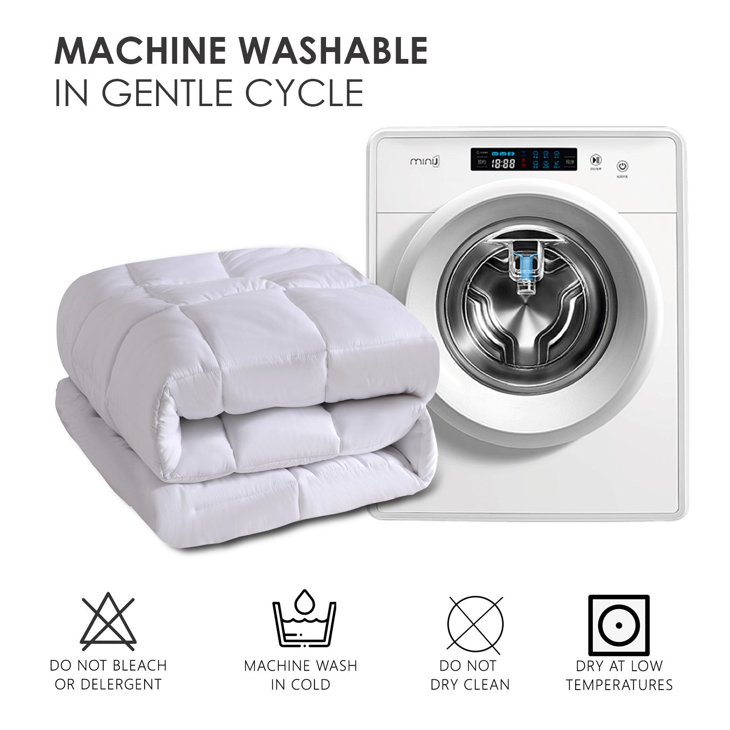 All-polyester Brushed Single Quilt Core Lattice Quilting With Microfiber Filling,  Suitable For All Seasons, Down Quilt Alternative, Breathable And Warm,  White Plaid, OKO-100 Certified, CPC Childre