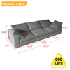 F-Concept Chenille Fabric Upholstered Sofa, Oversized Comfy Cloud 3-Seater Sofa Couch, Double Plush Cushion For Living Room,Grey