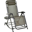 Relaxation Redefined  Grey Zero Gravity Rocker With Headrest, Tray  Phone Holder