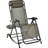 Relaxation Redefined  Grey Zero Gravity Rocker With Headrest, Tray  Phone Holder