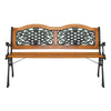 Double Arched Back Iron Wood Bench