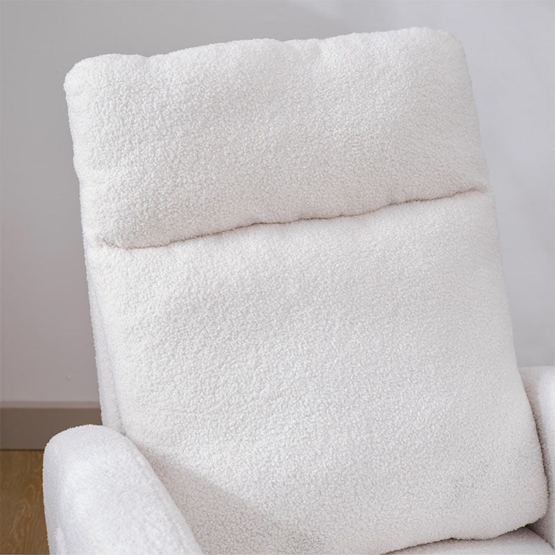 Modern Accent Rocking Chair Rocking Chair With Solid Wood Legs, Upholstered Nursery Glider Rocker, Comfy Armchair With Side Pocket, Living Room Lounge Arm Chair With High Backrest NO TEMU