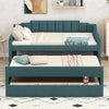 Twin Size Upholstered Daybed With Trundle And Three Drawers,Green