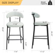 26 Counter Height Bar Stools Teddy Fabric Cover Kitchen Island Counter Bar Stool With Black Powder Coating Base And Footrest