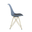 Modern Dining Chairs With Shell Lounge Plastic Seat And GOLDEN STEEL Legs KITEHCN Chairs Meeting Room Chairs Living Room,Set Of 4, GREY