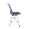 Modern Dining Chairs With Shell Lounge Plastic Seat And GOLDEN STEEL Legs KITEHCN Chairs Meeting Room Chairs Living Room,Set Of 4, GREY