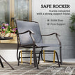3 Piece Outdoor Glider Chair With Coffee Table And 2 Patio Chairs Supports Up To 352 Lbs For Backyard And Garden Gray