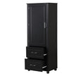 Tall Bathroom Storage Cabinet, Freestanding Storage Cabinet With Two Drawers And Adjustable Shelf, MDF Board With Painted Finish
