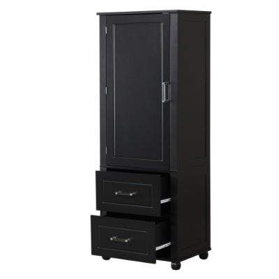 Tall Bathroom Storage Cabinet, Freestanding Storage Cabinet With Two Drawers And Adjustable Shelf, MDF Board With Painted Finish