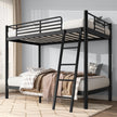 Loft Bunk Bed Twin Over Twin Size With Ladder And Guardrail,Heavy Duty Metal Slats Support No Box Spring Needed Small Space Saving Furniture For Bedroom Dorm,Black