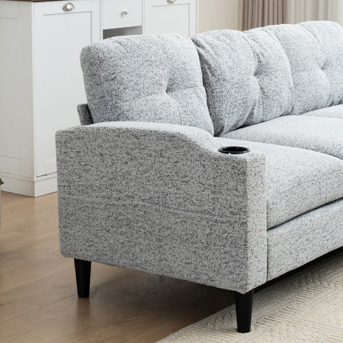 Convertible Combination Sofa Sofa LShaped Sofa With Footstools With Storage WhiteBlack Sofa For Living Room, Living Room BedroomOfficeSmall Space 3Seater Combination Sofa