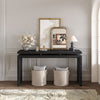 60  Antique Natural Farmhouse Console Table - Retro Wooden Entryway Table With Double Board Suspension Design, Solid Wood & MDF, Sofa Table For Living Room