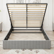 Queen Size Bed Frame With Storage - Lift Up Storage Bed With Modern Wingback Headboard, USB Ports