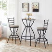 3 Bar Table And Chairs Set For Dining Room Industrial Counter Height Bar Chairs With Metal Back, Fabric Seat