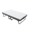 Folding Bed Cot With Mattress For Adults,  Foldable Metal Frame Bed For Guest With Memory Foam Mattress On Wheels, Saving Space Rollaway Bed