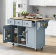 Kitchen Cart With Rubberwood Drop-Leaf Countertop, Cabinet, Storage Racks