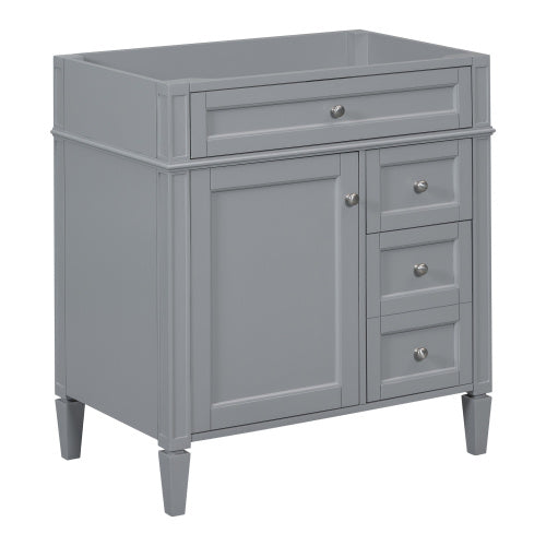 30'' Bathroom Vanity Without Top Sink, Modern Bathroom Storage Cabinet With 2 Drawers And A Tip-out Drawer