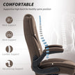 Executive Office Chair, Desk Chair With Flip-up Armrest, Diamond Fabric Computer Chair For Home Office, Dark Brown