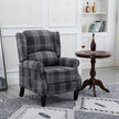 Vintage Armchair Sofa Comfortable Upholstered Leisure Chair  Recliner Chair For Living Room Grey Check
