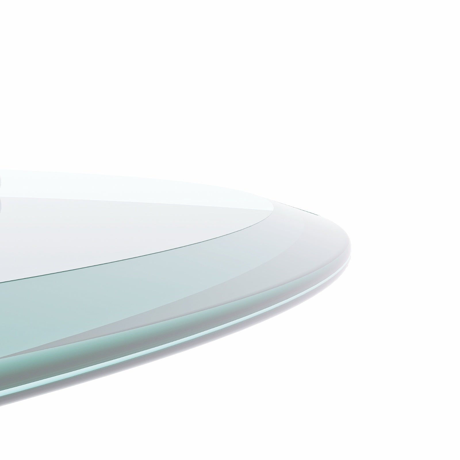 36 Round Tempered Glass Table Top 1 2  Thick Beveled Polished Edge