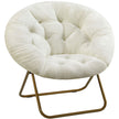 Comfortable Disc Chairs Faux Fur Furniture Bedroom Living Room  Size White