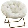 Comfortable Disc Chairs Faux Fur Furniture Bedroom Living Room  Size White
