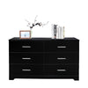 Black Particle Board With Triamcinol, Six Drawer Cabinet