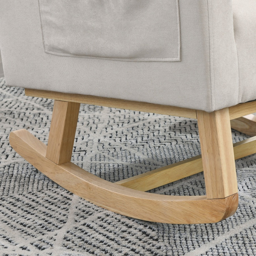 Welike 27.5W Modern Accent High Back Armchair Rocker With Lumbar Pi