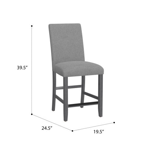 Wallace Bay Zeph Gray Upholstered Barstools, Set Of 2