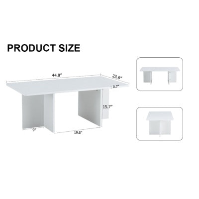 A Modern And Practical White Coffee Table. The Coffee Table Is Made Of Medium Density Fiberboard Material, Suitable For Living Room, Bedroom, And Study. CT-2O