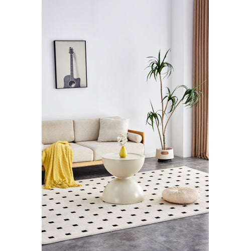 MILK WHITE Coffee Round Tables With STORGE MOVABLE TABLE TOP MULTIFUNCTIONAL END SIDE TABLE