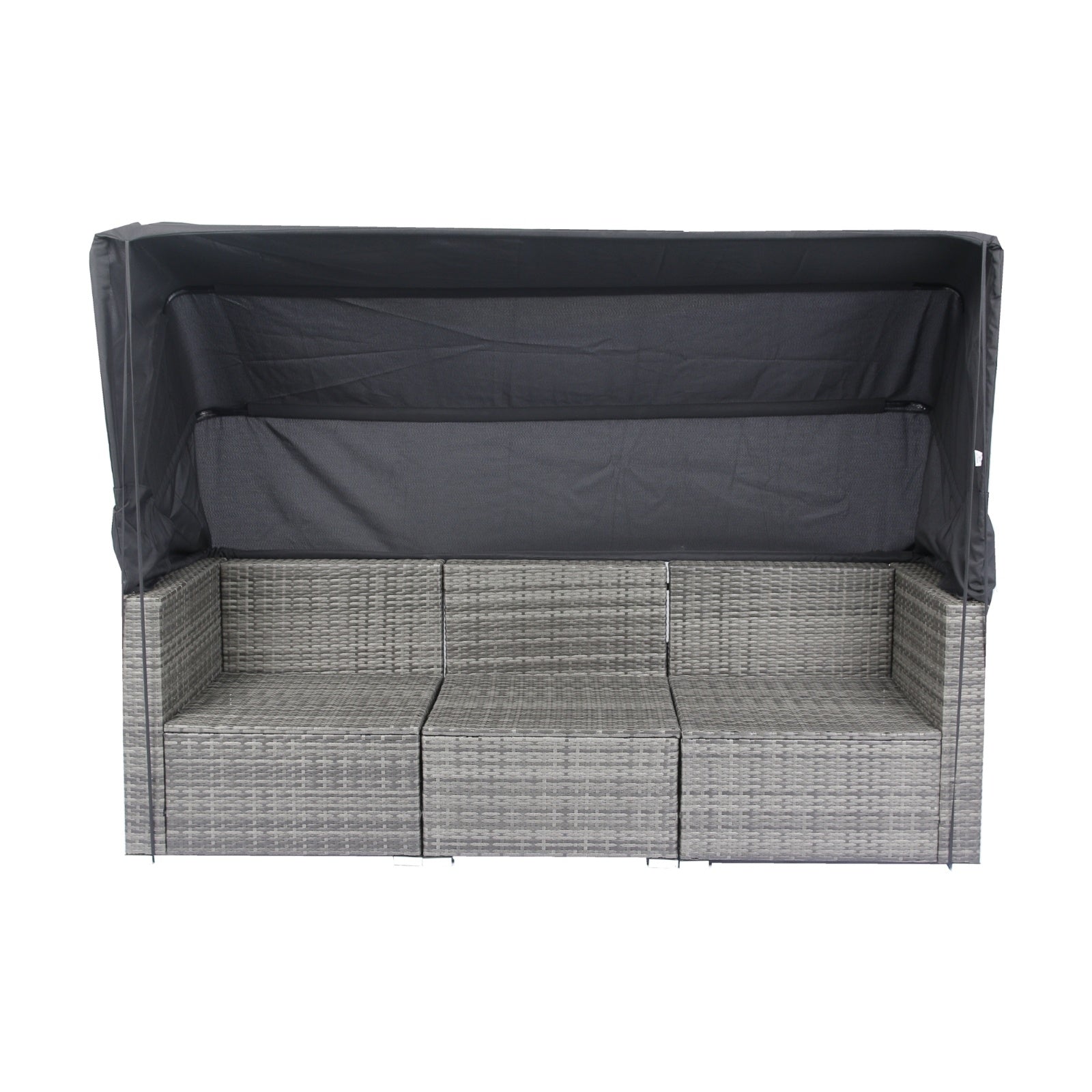 7-Piece Patio Set W Retractable Canopy   Wicker Rattan Sectional Sofa