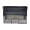 7-Piece Patio Set W Retractable Canopy   Wicker Rattan Sectional Sofa