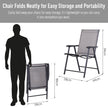 2-piece Patio Folding Chairs, Set With A Simple & Breathable Mesh, Dining Chair With Armrests, For Garden Yard, Camping