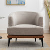 Modern Two-tone Barrel Fabric Chair, Upholstered Round Armchair For Living Room Bedroom Reading Room, Burnt Orange