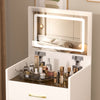 3 In 1 Vanity Desk With Open Top Mirror,Small Make Up Vanity Set With Visible Glass Desktop,Compact Makeup Vanity With 3 Drawers,Dressing Table For Bedroom