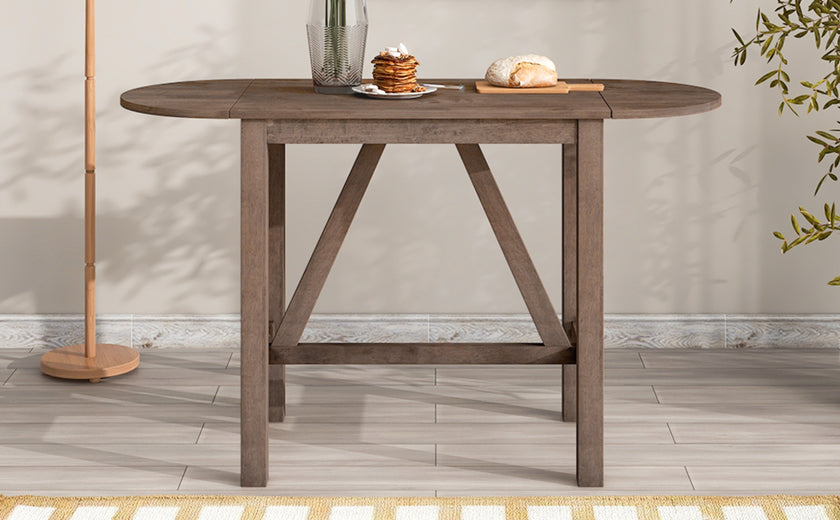 TOPMAX 3-Piece Wood Counter Height Dining Set With 2 Upholstered Chairs