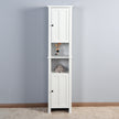 Bathroom Floor Cabinet 2 Doors 6 Shelves Wooden Storage 15.75x11.81