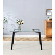 Glass Dining Table Transparent, 130  80   8MM