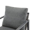 Gray Aluminum Lounge Chair With Sleek Rope Accents And Comfortable Cushions, Perfect For Modern Outdoor And Indoor Spaces