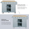 Kitchen Trolley With Rubberwood Folding Leaf Countertops