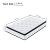 12 Inch Hybrid Mattress Individual Pocket Spring Memory Foam Knitted Cover CertiPUR-US White