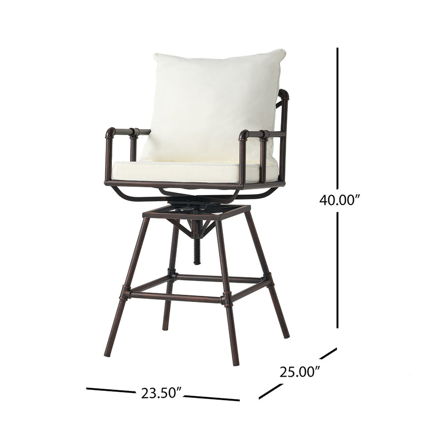 Outdoor Terrace Rotating Soft Cushion Adjustable Height Bar Stool Adjustable Height