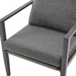 Gray Aluminum Lounge Chair With Sleek Rope Accents And Comfortable Cushions, Perfect For Modern Outdoor And Indoor Spaces