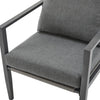 Gray Aluminum Lounge Chair With Sleek Rope Accents And Comfortable Cushions, Perfect For Modern Outdoor And Indoor Spaces