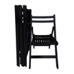 Black Slatted Wood Folding Chair, Set Of 4 - Foldable Event Style